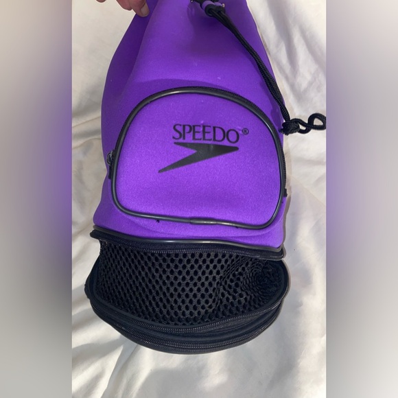 Vintage 90s Speedo Neoprene Wet Sling Backpack Expandable Bag - Picture 14 of 15